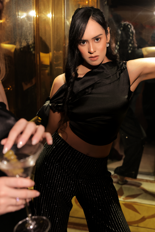 The Obsidian Drape Top